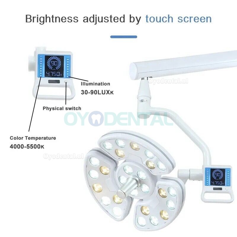 Tandheelkundige plafondgemonteerde chirurgische schaduwloze lamp LED-bediening Examenlicht 52 LED's KY-P138-2